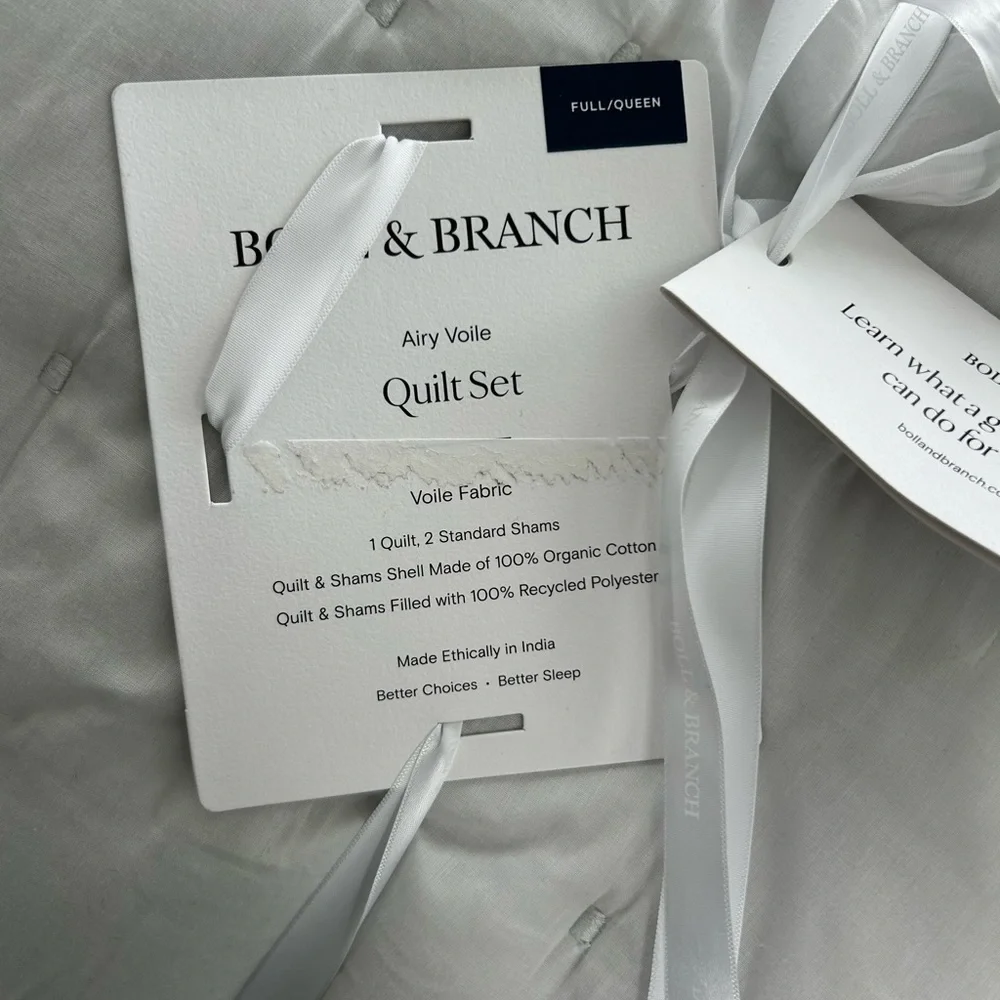 Boll & Branch NWT Full/Queen Airy Voile quilt & sham set🔥No offer item🔥🔥🔥🔥